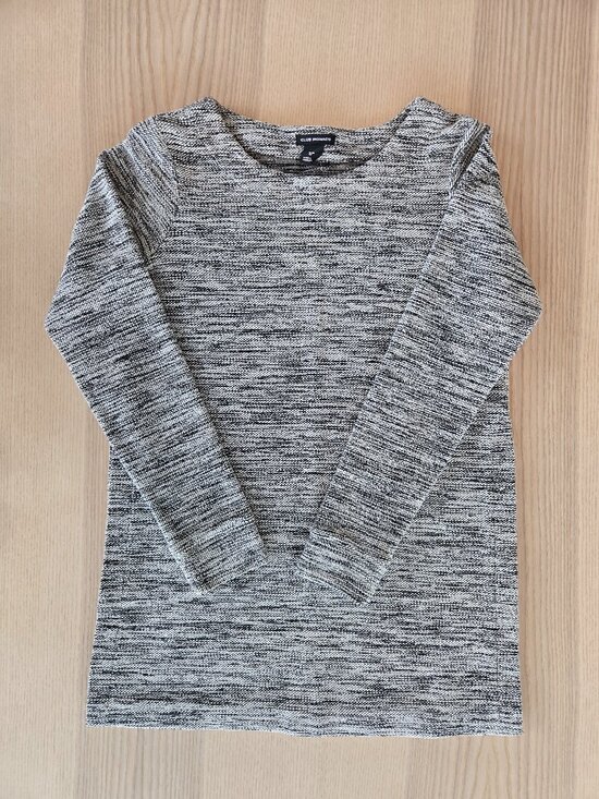 Club Monaco Tops - Club Monaco Keni Tweed Top | Black White Textured Knit with Side Slits